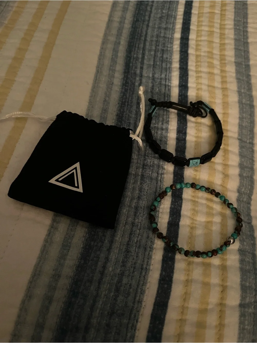 Turquoise & Brown Beaded Men's Bracelet Set - Casual Stack
